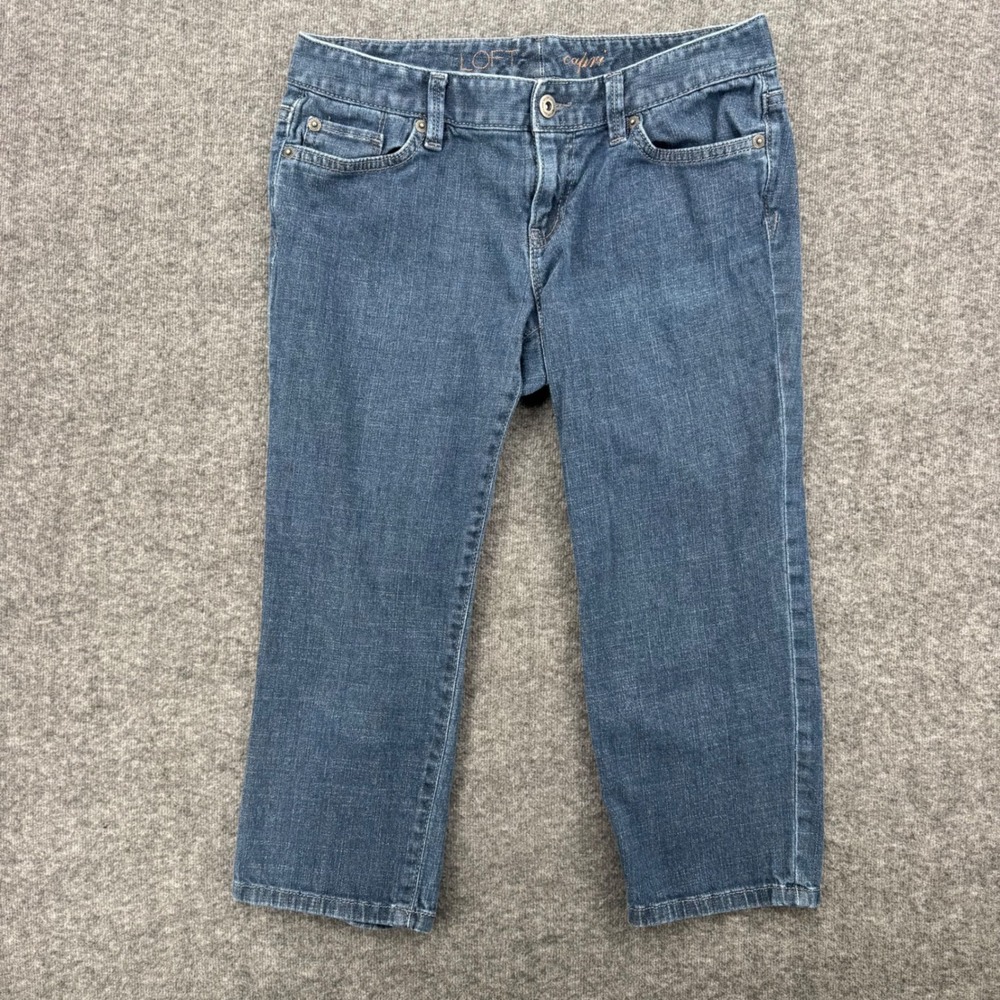 Loft Ann Taylor Capri Jeans Womens 4 Medium Wash Blue Denim Cropped Pants
